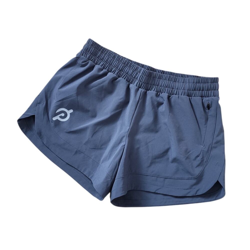 Peloton Women Velocity Shorts Size Small Pockets Briefs Drawstring Blue-Gray.
